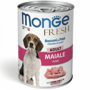 MONGE DOG FRESH CHUNKS PORK suņu konservi Сūkgaļa 400g
